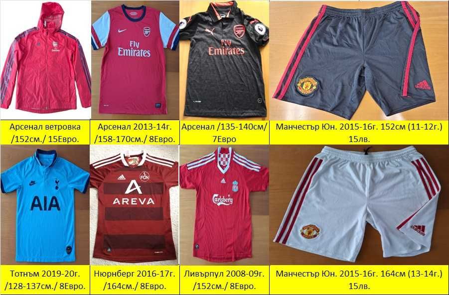 Футболни екипи - Байерн,Арсенал,Манчестър,Ливърпул,Бодьо Глимт,Бран