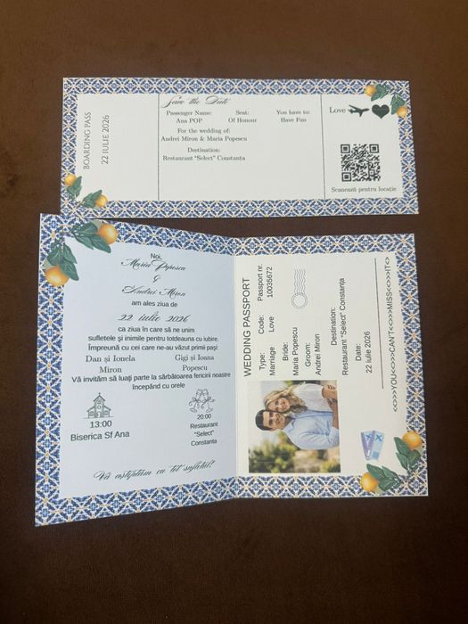 Invitații de nuntă/botez