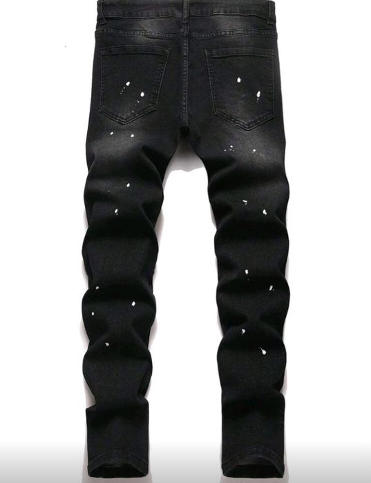 Chillumni Blugi casual pentru bărbați, spălați, cu buzunar oblic, de z