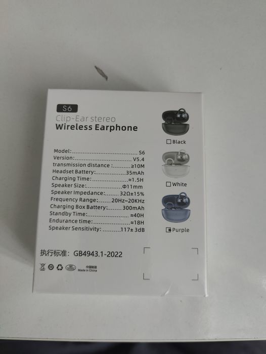 S6 OWS Wireless earphone тыңдауыры