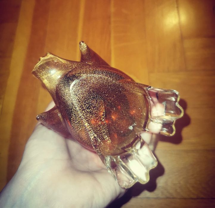 Стъклено пате Мурано АРХИМЕД СЕГУСО златни петна спец. рядка находка