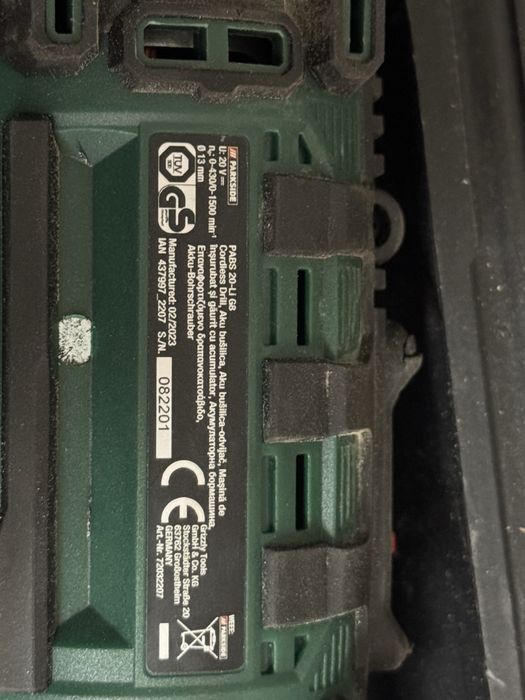 винтоверт parkside pabs 20-Li без батерия