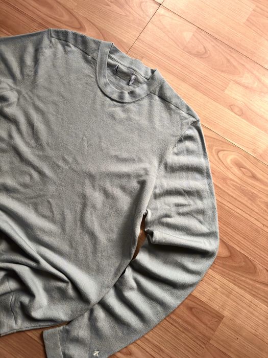 Pullover sweater fine knit stretch crewneck Stone Island pearl grey