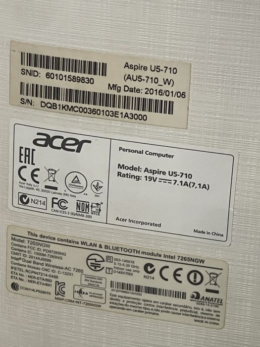 Acer Aspire U5-710