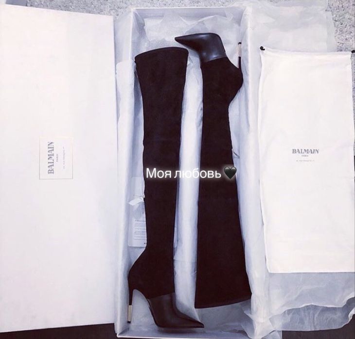 Сапоги ботфорты balmain