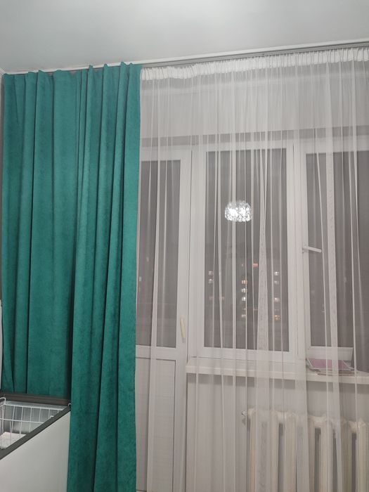 Готовый комплект штор с тюлем.