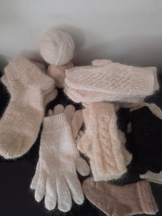Носки варежки  из собачьей шерсти