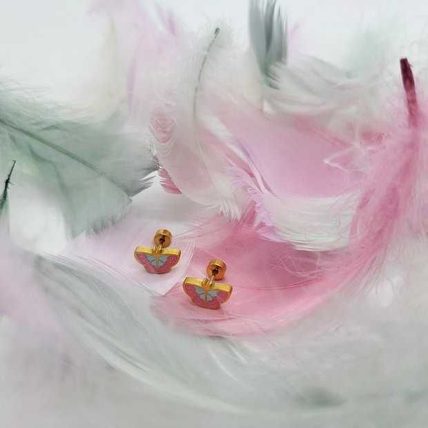 Cercei fluture + cutie macaroon