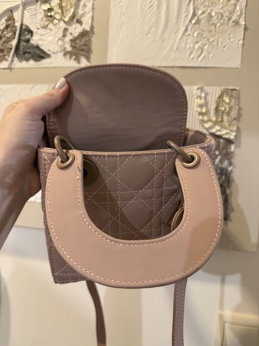 Чанта мини розов мат Dior