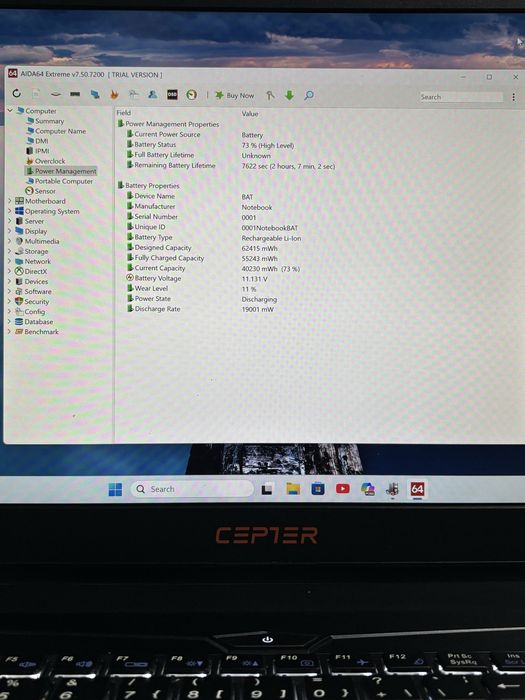 Laptop Clevo Gaming• Display 4K• i7-8750H• 16gb ram • Nvidia GTX 1050 Ti ( 4gb)