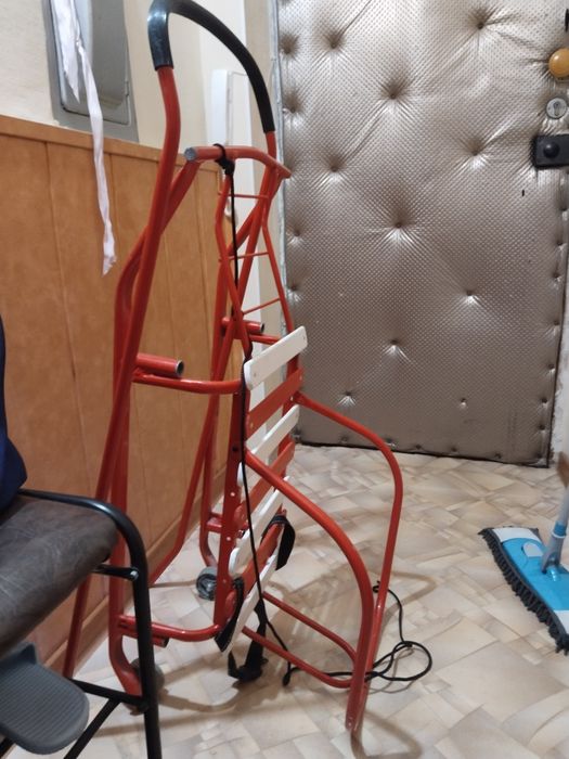 Санки с ручкой красные