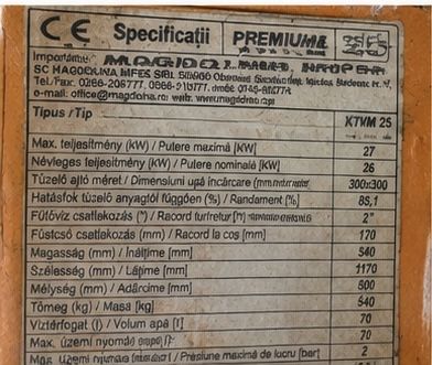 Centrală pe lemne Magdolna Premium  27 kW
