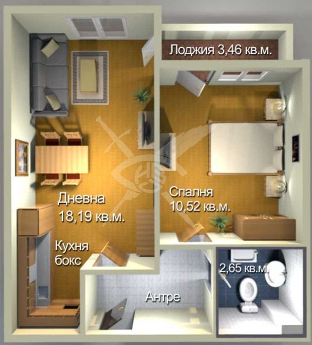 Двустаен апартамент в Меден Рудник 370-13043