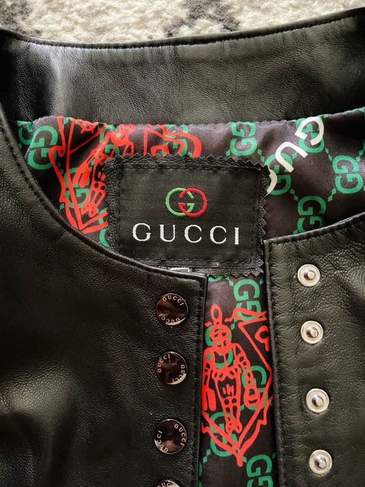 Jachetă Gucci din piele naturală