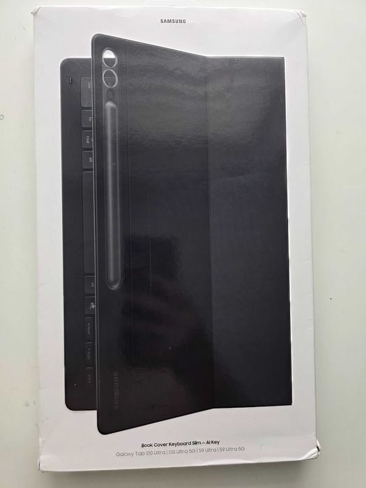 Husa cu tastatura Book Cover Keyboard Slim pentru SAMSUNG Galaxy Tab S10/S9 Ultra, EF-DX920UBEGWW, negru