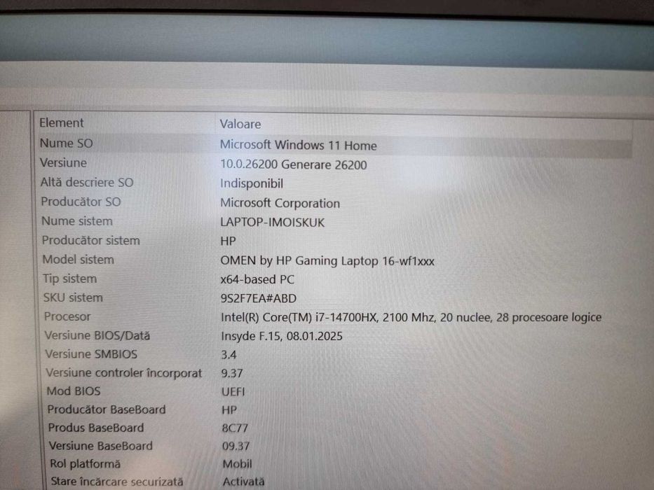 Vand HP Omen 16 In stare foarte buna de functionare