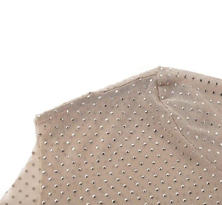 Bluza nude insertii argintii import Italia