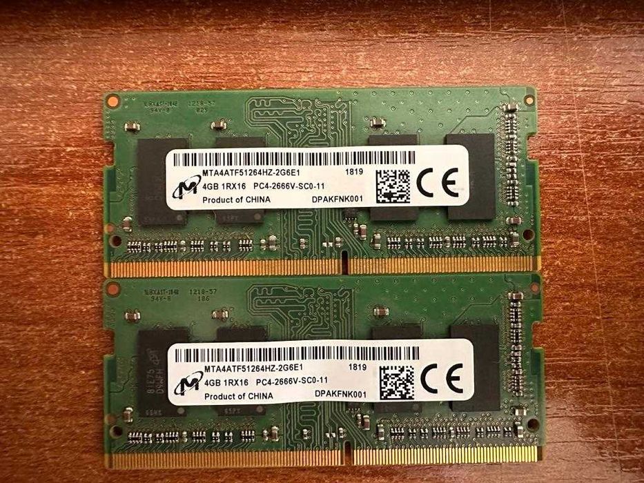 ОЗУ DDR4 2 шт по 4 GB для ноутбука