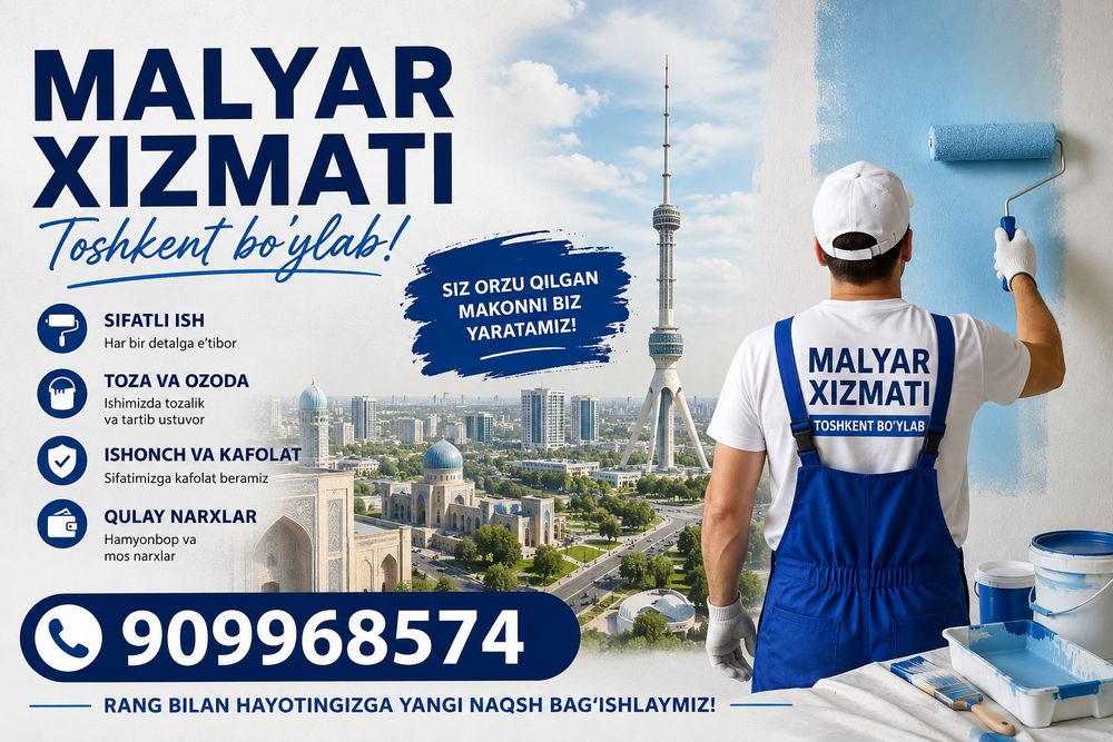 Malyarka ishlarini qilamiz