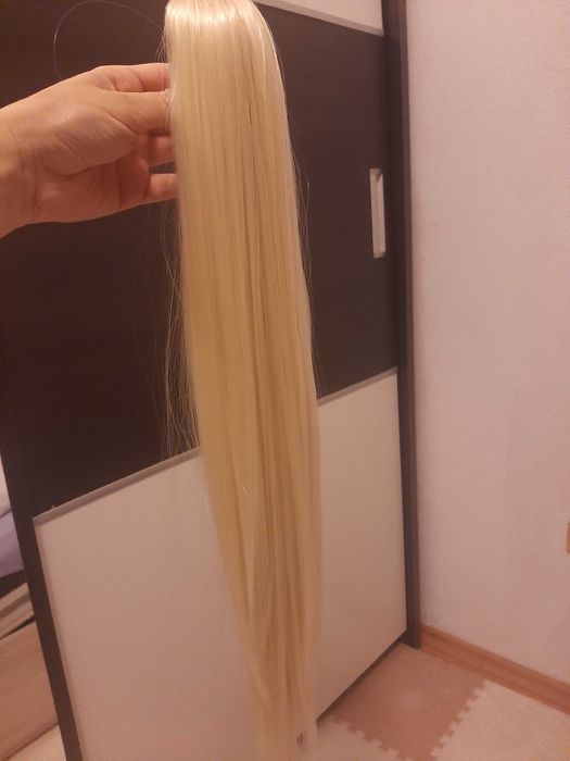 Черна, кафява ,руса,бяло русо,тъмноруса коса  опашка с щнола