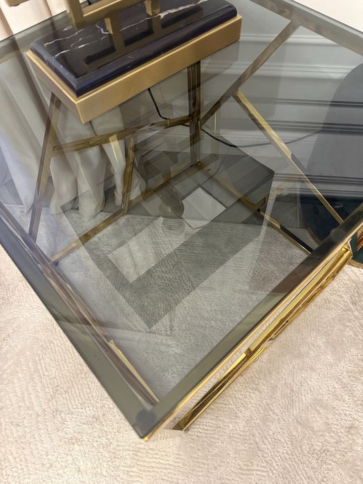 Masuta de cafea gold+ sticla fumurie