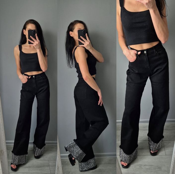 Чисто нови дънки с камъни, с етикета