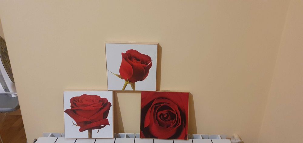 Цветен триптих с дървени рамки