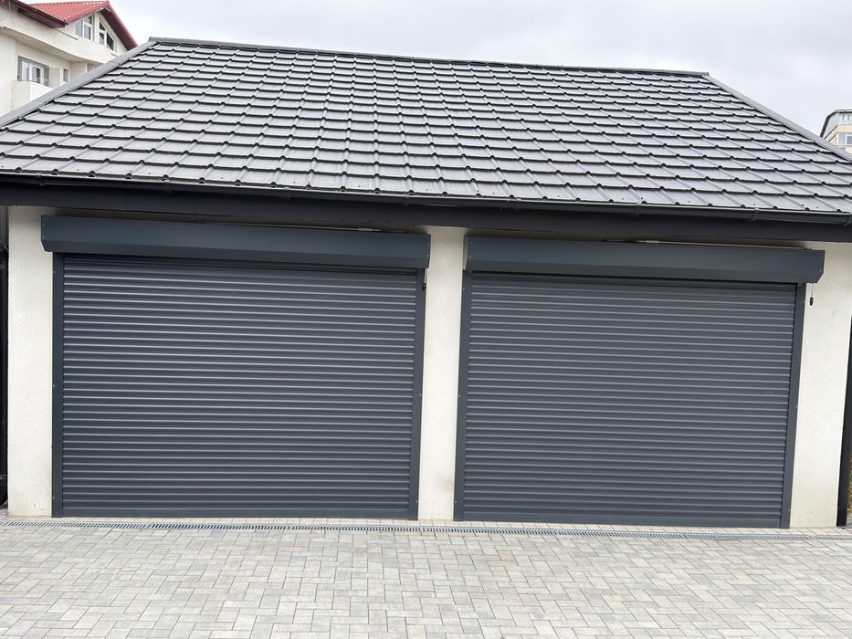 Usi pliante gri antracit rulou cu telecomanda