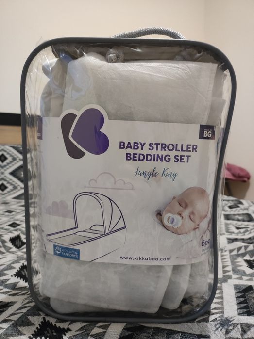 Спален комплект за бебешка количка на Кикабу в ментово зелено