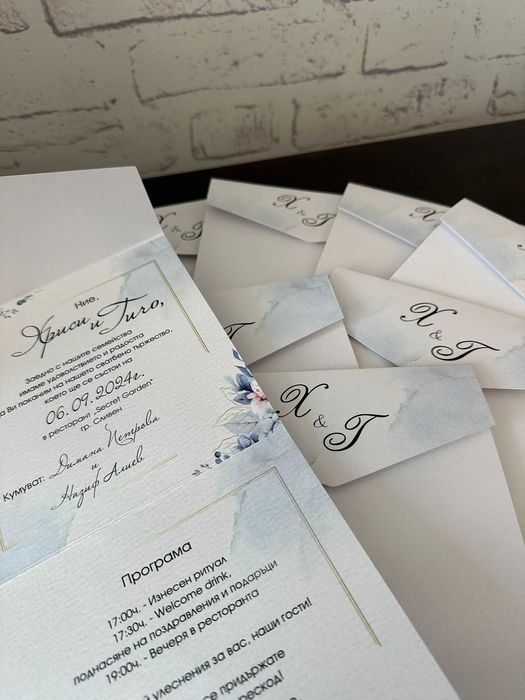 Сватбени аксесоари - покани, етикети, кутия за подаръци, надпис, табло