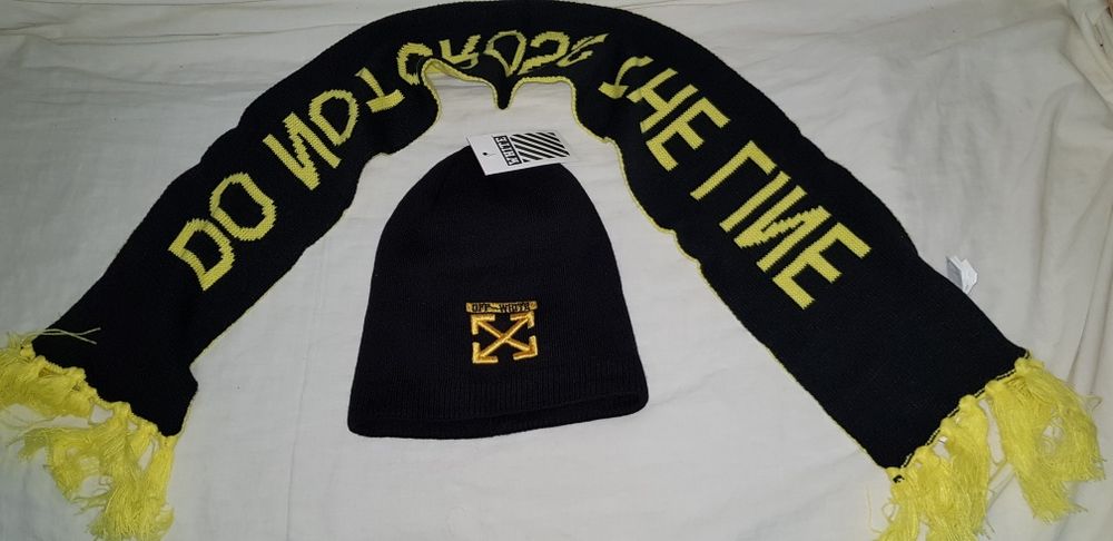 Caciula fes fular off white set