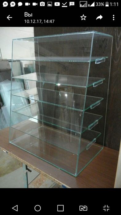 Витрины стеклянные  Зеркала Оргстекло