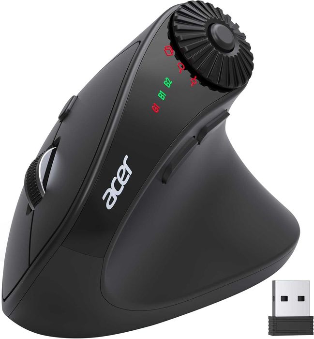Мишка Безжична Acer, Ергономична, Bluetooth 5.2 + 2.4GHz, 4000 DPI
