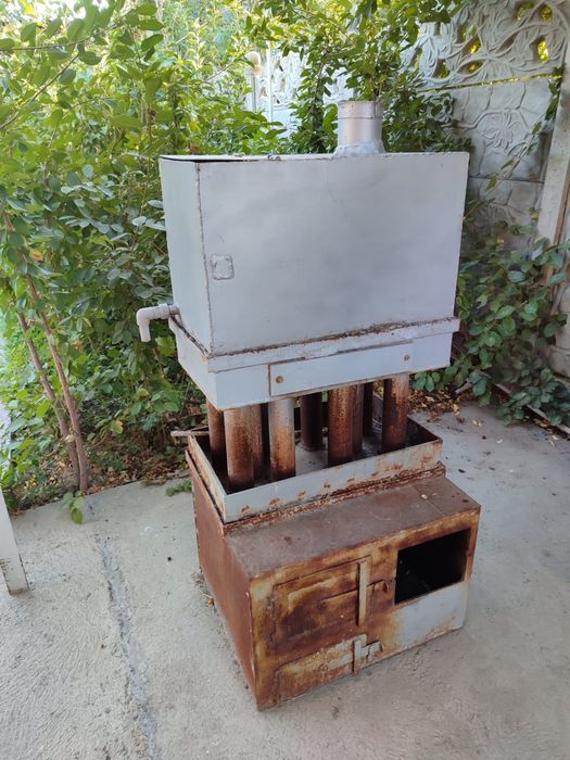 Печь для бани под газ и дрова