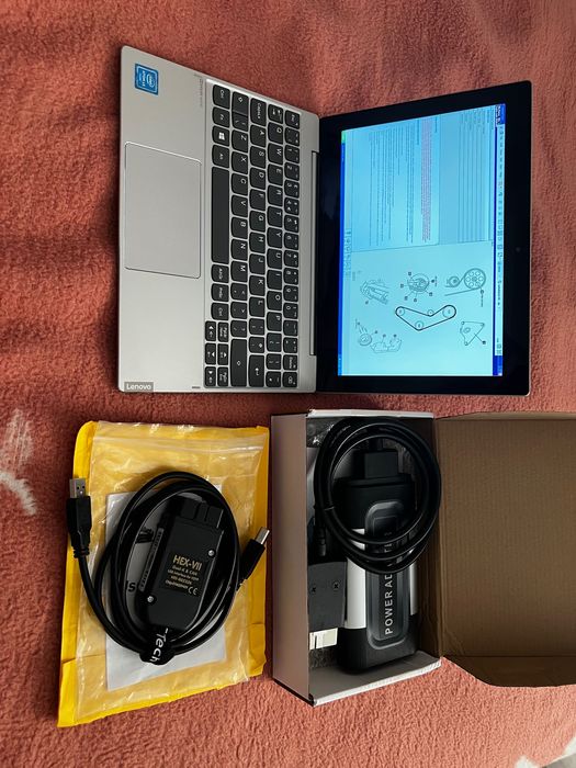 Kit tableta / laptop  Lenovo D330 + tester / diagnoză delphi 2021 + VCDS 2025