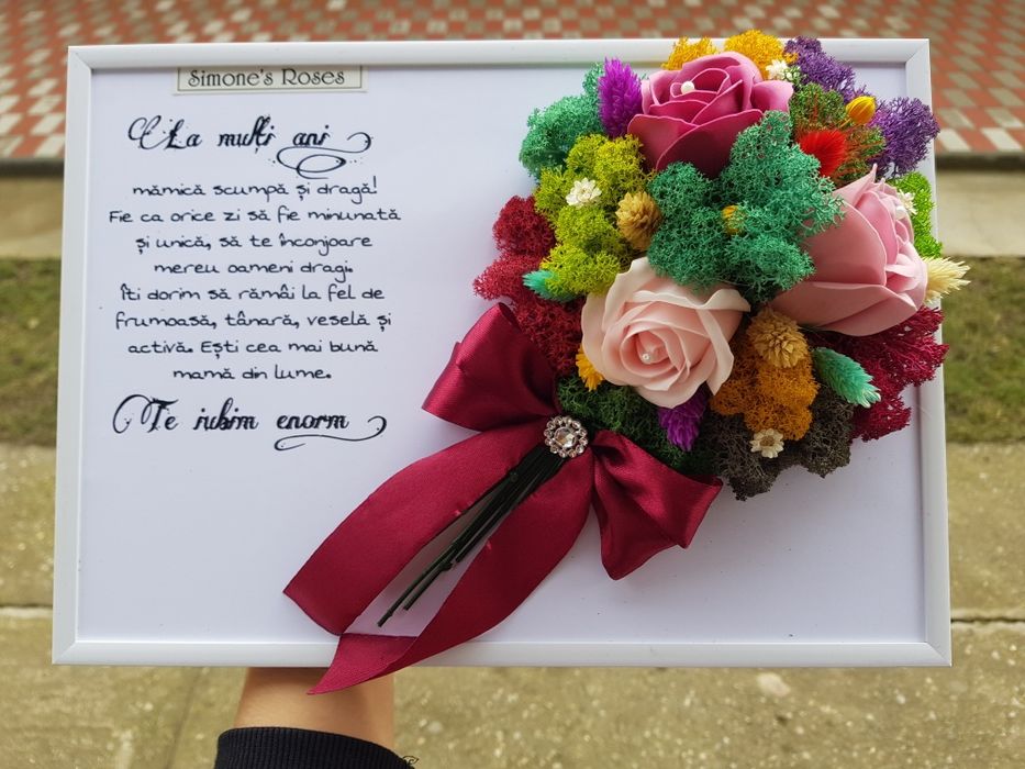 Tablouri personalizate cu licheni pt. mama, bunici, prietene, surori,