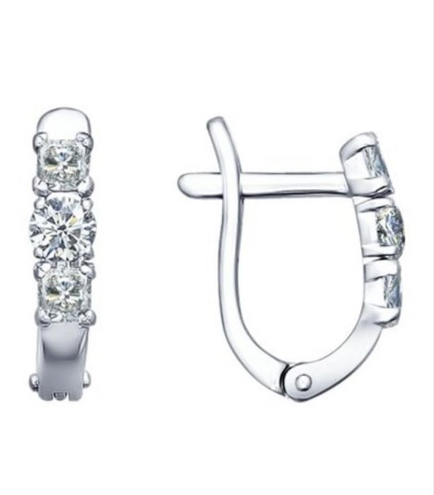 Детские серебряные серьги Sokolov с фианитами