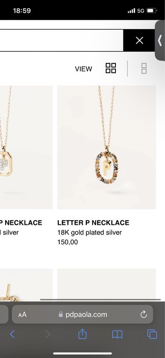 Колие Pdpaola (символ P)