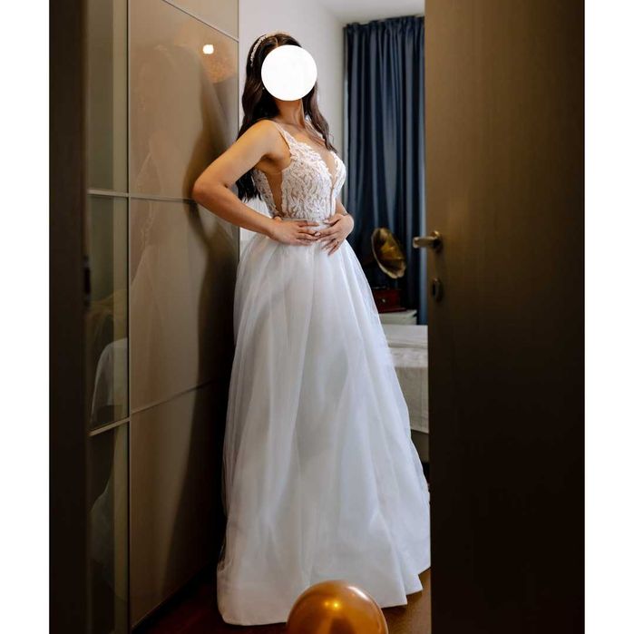 Rochie de mireasa 2 in 1 + voal cadou