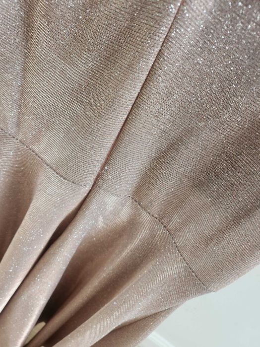 Рокля rose gold лято къса с деколте розова