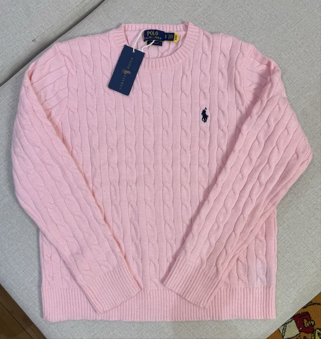 Pulover Ralph Lauren – roz pastel, model cable-knit - Marimea S