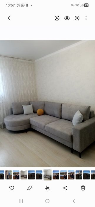 Диван левый  угловой, раскладной серый