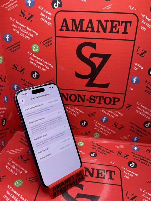 Iphone 16 100% Baterie Amanet SZ Non Stop