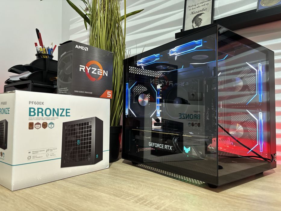Геймърски компютър Ryzen 5600G/RTX3060Ti/16 Ram/512 ssd/600W Bronze