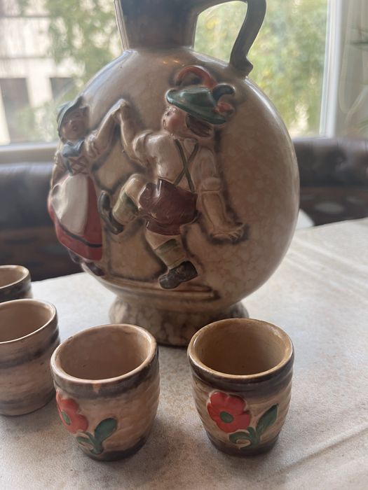 Антикварен  немски сервиз за алкохол