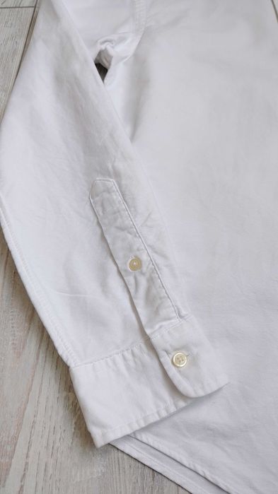 Нова бяла памучна мъжка риза  с дълъг ръкав POLO RALPH LAUREN р-р М - 175