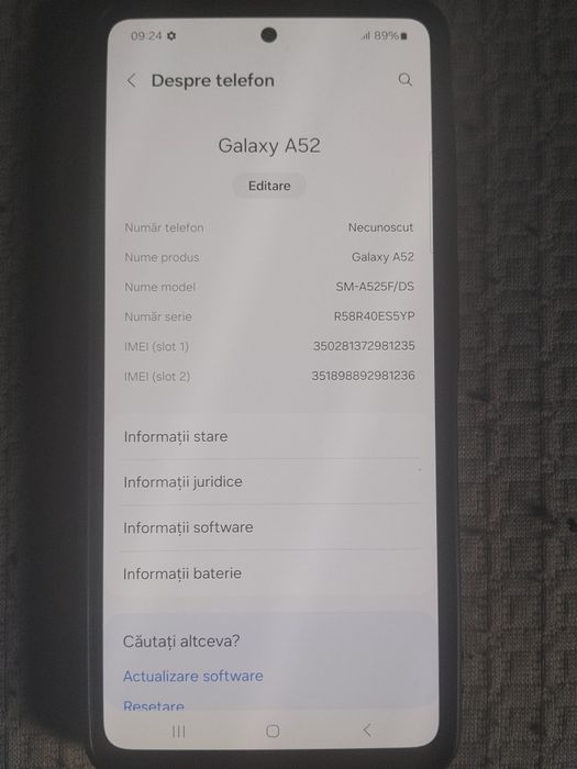 Samsung A 52 5G RAM 6 memorie 128