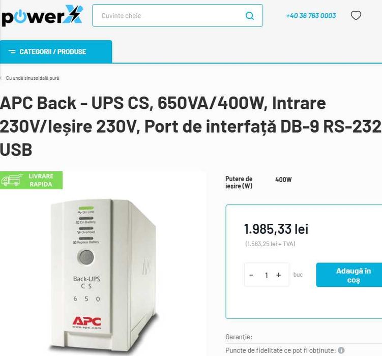 UPS pt bat 12V (invertor, stabilizator) inclusiv pt centrale termice (lemne) pompe camere alarme iluminat calculator tv router etc (300-1200VA)