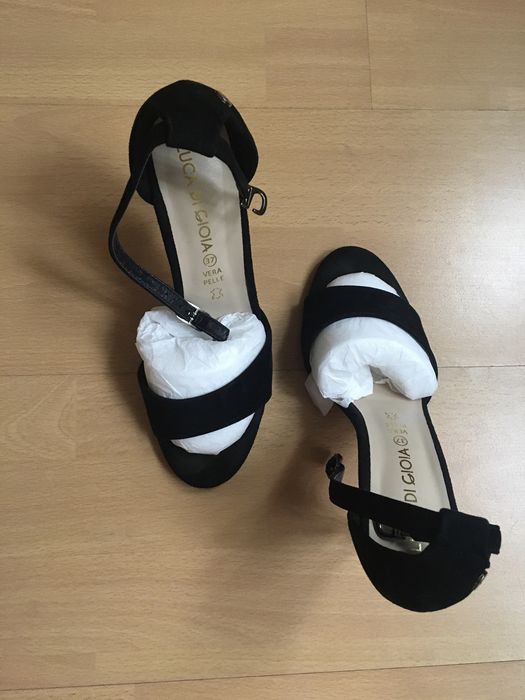 Sandale negre piele