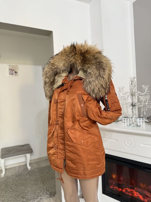 Geaca alpha industries barbati cu blana naturala